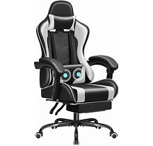 JUMMICO Gaming Chair Ergonomic Computer Chair With Footrest And Massage Lumbar Support, Height Adjustable Video Gaming Chair With 360° Swivel Seat