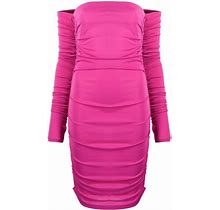THE ANDAMANE - Ruched Off-Shoulder Dress - Women - Polyester/Elastane - 38 - Pink
