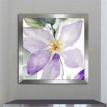 Wayfair 'Clematis In Purple Shades I' Watercolor Painting Print Canvas In Blue/Green | 37.5 H X 37.5 W X 1 D In 870F2e1fce4e67153300d2fa62426af9
