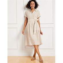 Petite - The Sutton Shirtdress - Linen - Flax Oatmeal - 12 Talbots