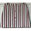 Forever 21 Women's Stripe Skirt Size Large Cloth Covered Buttons Down