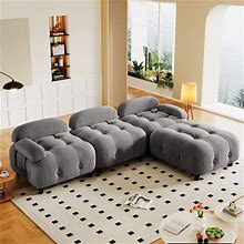 Merax Upholstery Modular Convertible Sectional Sofa Grey