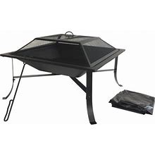 Mainstays 30" Square Fire Pit With Screen, Poker, And Cover