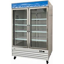 SG Series 53 in. W 45 Cu. Ft. Two Swing Glass Door Reach In Merchandiser Commercial Refrigerator In White
