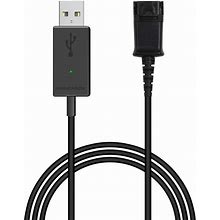 Voicejoy USB Adapter Compatible With Plantronics Quick Disconnect (QD) Wired Headset (Connects Headset To PC, Laptop And Softphones)