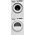 Asko W6124X-T611VU Stacked Washer & Dryer Set With Front Load Washer And Electric Vented Dryer From The Style Series White Laundry Appliances Washer