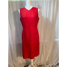 Talbots Dresses | Talbots Size 8 Petite Dress 100% Irish Linen Red Sleeveless | Color: Red | Size: 8