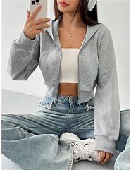 Image result for Tommy Hilfiger Fleece Cropped Hoodie