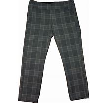 Simply Vera Wang Capri Pants Casual Workwear Gray Black Plaid Stretch