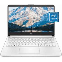 HP 14-Dq0040nr 14" HD Notebook, Celeron N4020, 4GB, 64GB Emmc, W10H S Mode, White