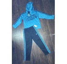 Adidas 2 Piece Tracksuit Youth Blue/Black Size 6 Unisex
