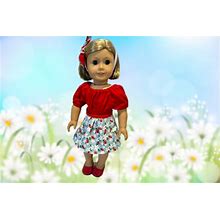 18 Inch Doll Ladybug And Daisy Skirt With 2 Coordinating Shirts