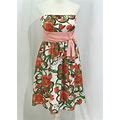 Kay Unger Womens Multicolor Floral Retro Special Occasion Strapless Silk Dress 8