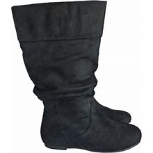Journee Collection Shelley Mid Calf Slouchy Boots Size 8 Black