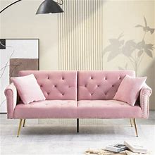 Jhootuuo Convertible Futon Sofa Bed Modern Reclining Futon Loveseat Couch With 2 Pillowa Sleeper Sofa For Dorm Room Living Room