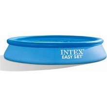 Intex 28117EH 10 X 2 Foot Easy Set Inflatable Puncture Resistant Circular Above Ground Portable Outdoor Family Swimming Pool With Filter, Blue