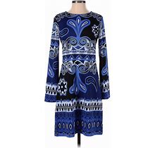 INC International Concepts Cocktail Dress: Blue Baroque Print Dresses - Women's Size Small