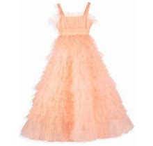 Mac Duggal Little Girl's & Girl's Tulle Ruffle Dress - Peach - Size 4