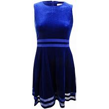 Calvin Klein Dresses | Calvin Klein Women's Velvet Illusion A-Line Dress - Sapphire | Color: Blue | Size: 8