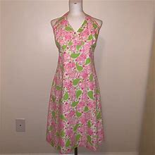 Lilly Pulitzer Dresses | Lilly - Pink And Green Tiger Print Halter Dress | Color: Green/Pink | Size: 6