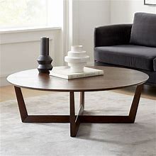 Stowe Cerused White 46 Inch Round Coffee Table, West Elm