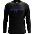 AR-15 Long Sleeve Shirt By We The People Holsters | Black + Blue | Cotton | 2XL