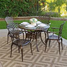 Kinger Home Arden 5-Piece Outdoor Dining Set For 4, Cast Aluminum Patio Furniture Table And Chairs Set, All-Weather Resistant