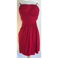 Red Express Cotton Stretch Cocktail Sun Mini Dress S Petite Removable