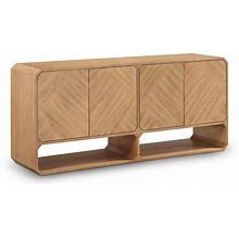Meridian Furniture Parker Collection Mid-Century Modern Sideboard/Buffet With Solid Wood Finish, Rich Veneer, 68.5" W X 19" D X 30" H, Natural