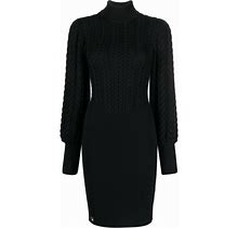 Philipp Plein Cable-Knit High-Neck Dress - Black