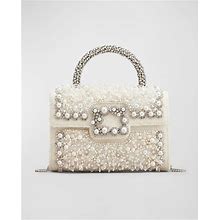 Roger Vivier Pearly Jewel Embellished Top-Handle Bag, Gold, Women's, Handbags & Purses Top Handle Bags