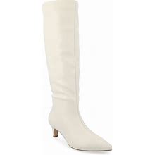 Journee Collection Wide Width Tullip Wide Calf Boot | Women's | Bone | Size 8.5 | Boots