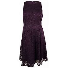 Tahari Asl Women's Lace A-Line Dress (18, Plum)
