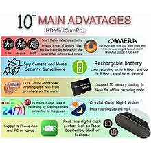 Tiksmix Hidden Spy Camera Wifi Full Hd 1080P Clock Mini Camera Wireless Ip Surveillance For Home Security Live Monitor Video Recorder With Cell Phone