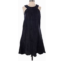Sonia By Sonia Rykiel Casual Dress - A-Line Crew Neck Sleeveless: Blue Print Dresses - Women's Size 36