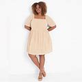 Lane Bryant Dresses | Lane Bryant Plus Sized Square-Neck Princess Bodice Dress | Color: Cream | Size: 18