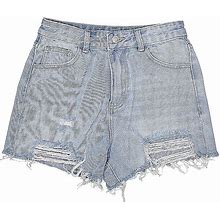 Fashion Nova Denim Shorts: Blue Bottoms - Women's Size 1 - Light Wash