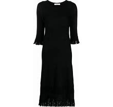 Charlott - Fringed-Edge Knitted Wool Dress - Women - Wool - L - Black