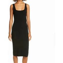 Vince Dresses | Vince Women's Textured Knit Midi Dress In Black Sz L | Color: Black | Size: L