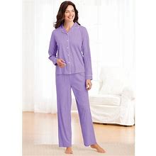 NEW Violet Purple Plus 2X 20 / 22 Satin Trim 2 Pc Soft Pajama Lounge Set BLAIR
