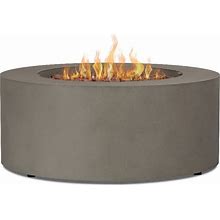 Real Flame Aegean Round Contemporary Steel Propane Fire Table In Mist Gray, Outdoor Fireplaces