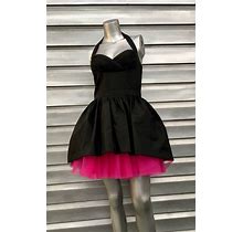 BETSEY JOHNSON Pink Halter Pin Up Empire Waist Mini Party Dress