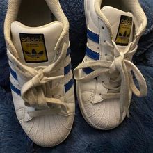 Adidas Shoes | Cute Old School Blue And White Shell Toe | Color: Blue/White | Size: 4.5