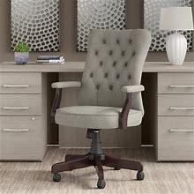 Bush Furniture Key West High Back Tufted Office Chair With Arms In Light Gray Fabric
