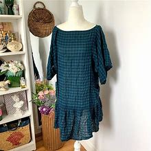 Morgane Le Fay Dresses | Morgane Le Fay Nyc Plaid Tunic Dress With Pockets | Color: Blue/Green | Size: M