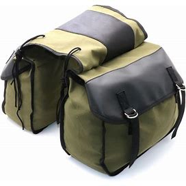 Army Green Saddle Bag Canvas Panniers Box Tools Bag Pouch For Harley
