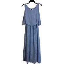 Baci Dresses | Baci Silk Sleeveless Tiered Maxi Dress | Color: Blue | Size: S