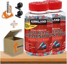 'Kirkiand Acetaminophen 500 Mg Extra Strength Gelcaps 400 Count Per Bottle + Includes Venanciosbox And Clips Of Post-It Fridge (Pack Of 2)