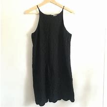 Monteau Dresses | Monteau Modern Cut Black Lace Mini Dress | Color: Black | Size: M