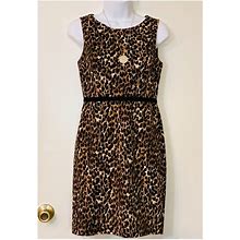 Loft Dresses | Ann Taylor Loft Leopard Print Sheath Dress Petite | Color: Black/Brown | Size: 0P
